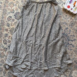 Women's Black and Cream Printed Midi Skirt Animal Print